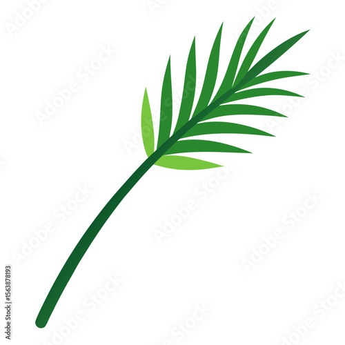 Palm Branch Laid Down Vector Religious Easter Symbol for Microstock Graphics