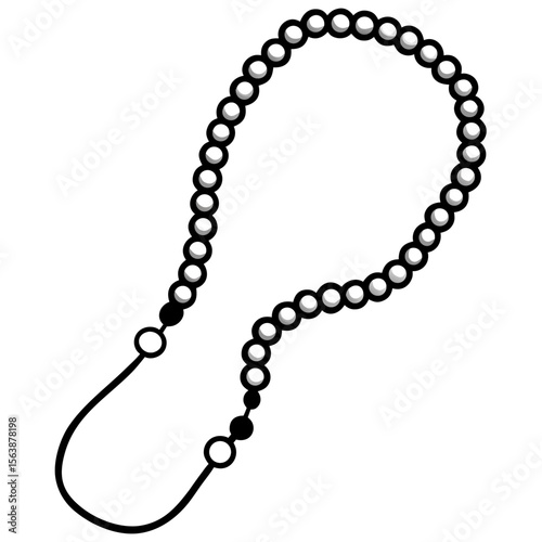Rosary Beads  Vector Religious Easter Symbol for Microstock Graphics