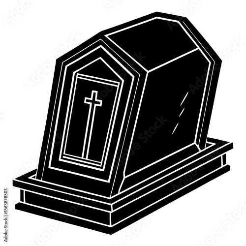 Sealed Tomb  Vector Religious Easter Symbol for Microstock Graphics