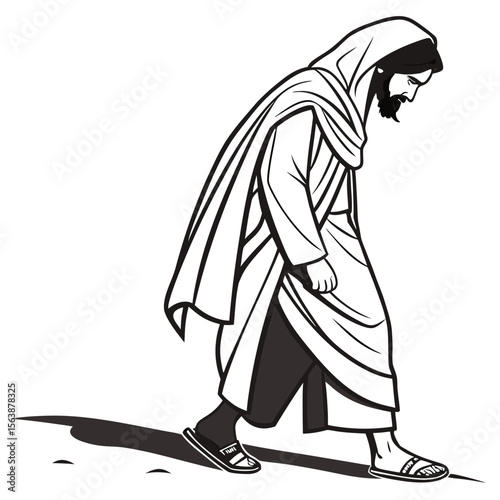 Shrouded Jesus  Vector Religious Easter Symbol for Microstock Graphics