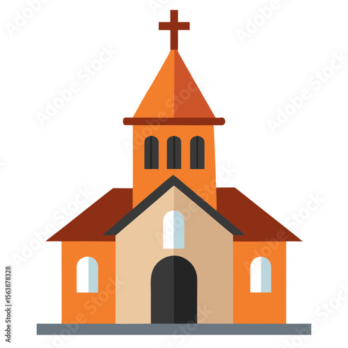 Silent Church  Vector Religious Easter Symbol for Microstock Graphics