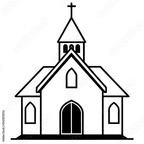 Silent Church  Vector Religious Easter Symbol for Microstock Graphics