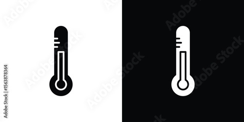 Thermometer icon of glyph style design vector pack