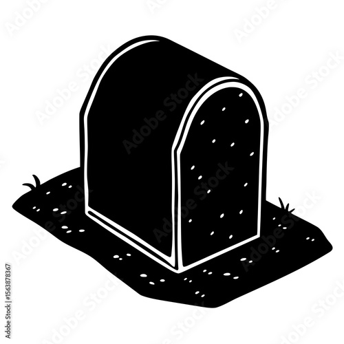 Stone Rolled Tomb  Vector Religious Easter Symbol for Microstock Graphics