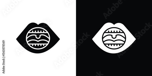 Tonsillitis icon of glyph style design vector pack