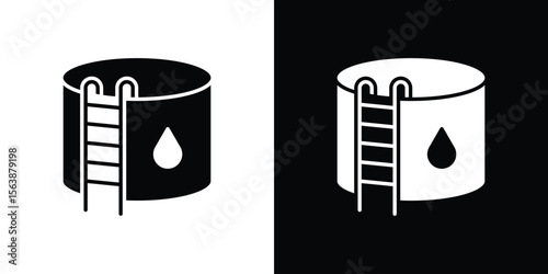 Water tank icon of glyph style design vector pack