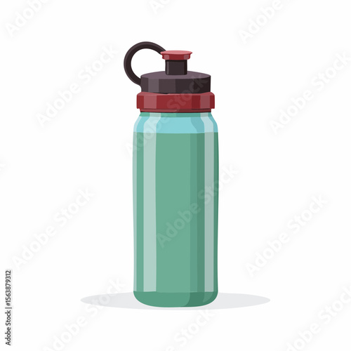 Stylish Hydration Companion: A vibrant, green reusable water bottle stands ready to quench thirst. Its modern design blends functionality and style, inviting healthy habits on the go.