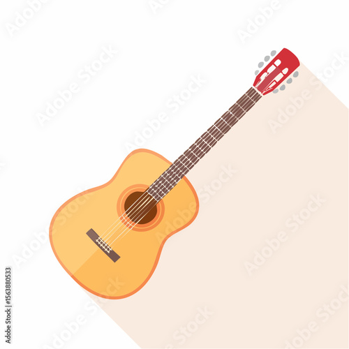 Acoustic Guitar Harmony: A vibrant and colorful illustration of a acoustic guitar, ideal for music-themed projects.