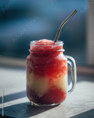 Wallpaper Mural Refreshing slush drink with layers of fruit puree and ice Torontodigital.ca