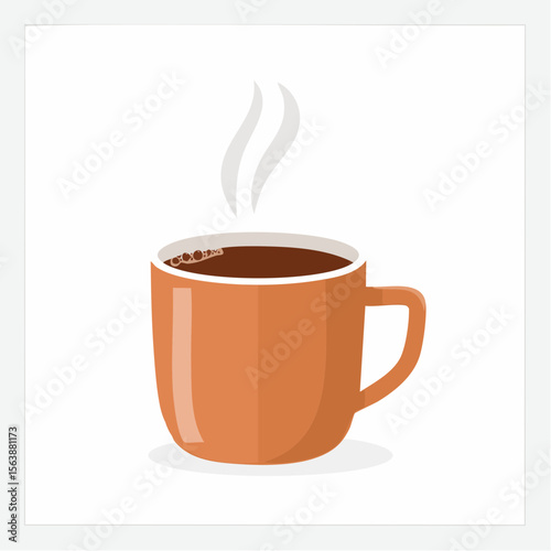 Steaming Mug: Capturing the simple pleasure of a hot, freshly brewed drink, this image depicts a charming mug filled with rich, dark liquid, gently steaming.