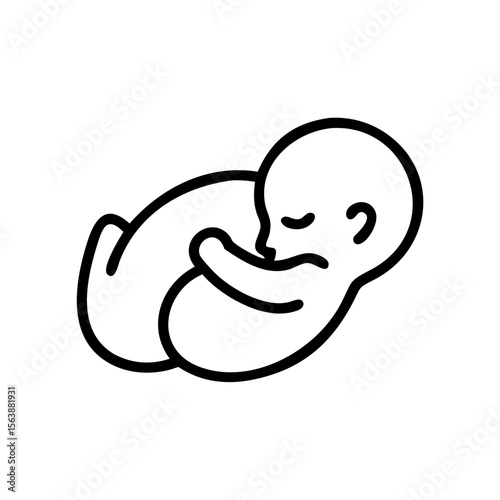 Fetus icon in black line style on white background