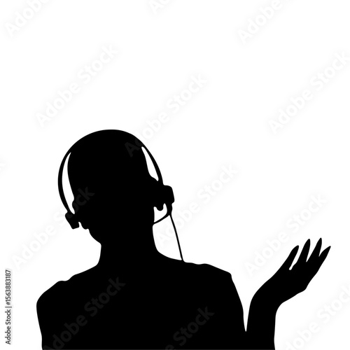Woman in headphones with a headset, working in a support service, call center, hotline