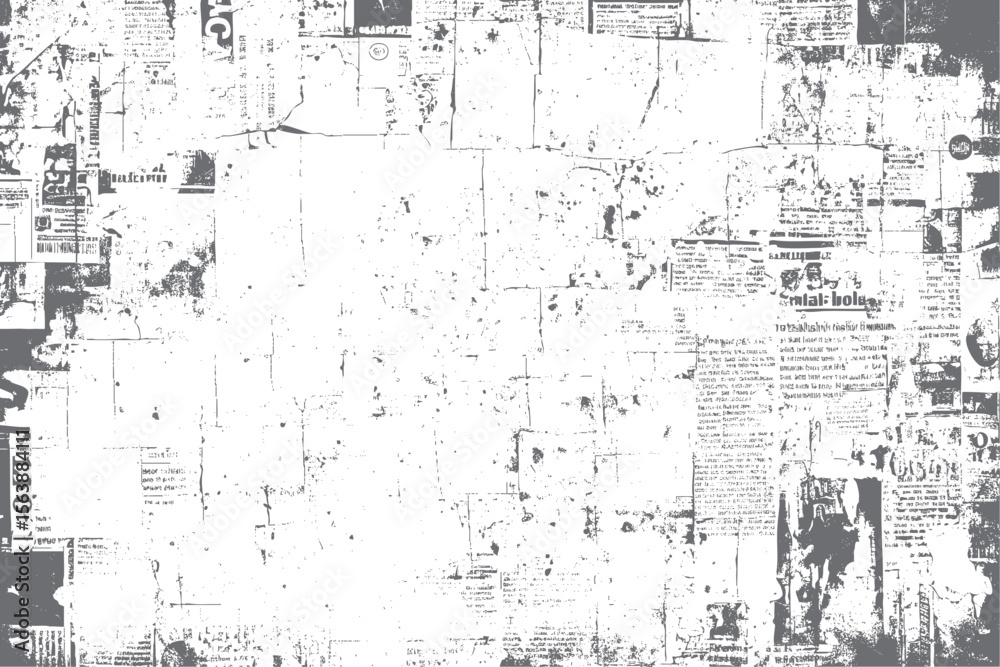 Obraz premium Ripped paper collage grunge texture background. Old print and newspaper overlay. Ideal for edgy poster art and graphic design.