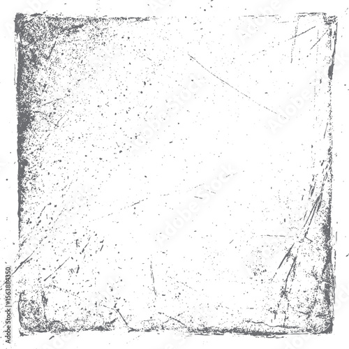 Abstract square grunge border texture background. Vintage worn frame design overlay. Great for rough surface and creative designs.