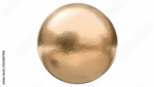Silver metallic sphere morphs smoothly into shiny gold in this minimalistic 3D horizontal animation. Reflective textures ripple dynamically as materials shift between silver and gold.