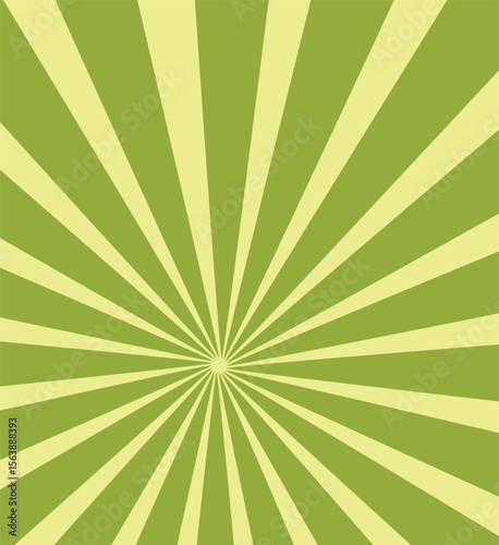 Vibrant Green Sunburst Pattern Background. Ray star burst backdrop
