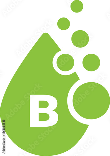 Vitamin B effervescent tablet, icon, vector, on white background.