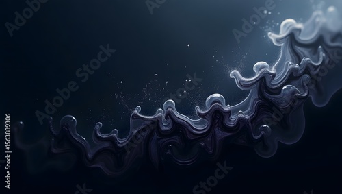 Abstract Ink Droplets A Delicate High-Contrast Splash