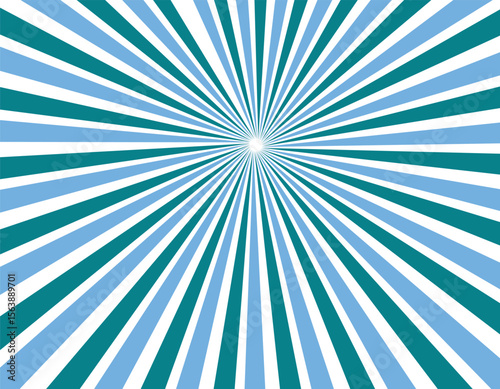 Abstract starburst background with blue rays.