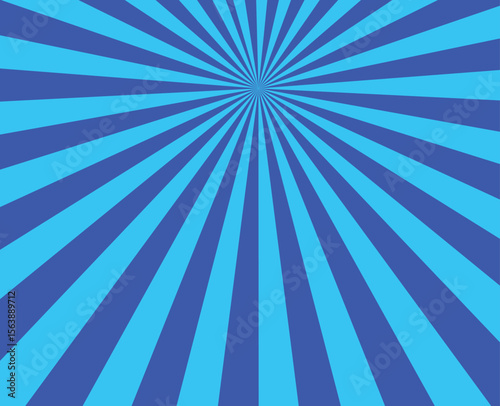 Dark blue grunge sunbeam background. Sun rays abstract wallpaper. 