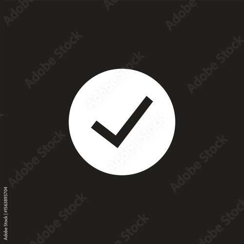 Free Download check mark icon on black button - GFXLoad