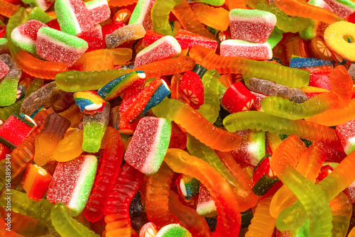 Wallpaper Mural Assorted gummy candies. Top view. Jelly  sweets background. Torontodigital.ca