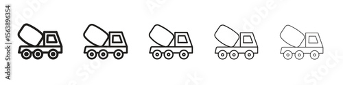 Cement truck icons. simple and modern vector icon designs