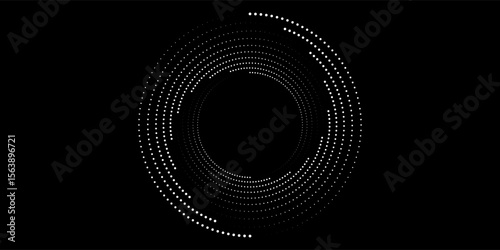 Halftone circular dotted frames set. Circle dots texture isolated on white background. Spotted spray texture. Vector abstract design element spiral circle sound wave vector dots circle