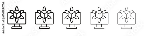 Computer simulation icons. simple and modern vector icon designs