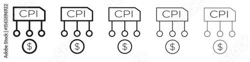 Consumer prices index icons. simple and modern vector icon designs