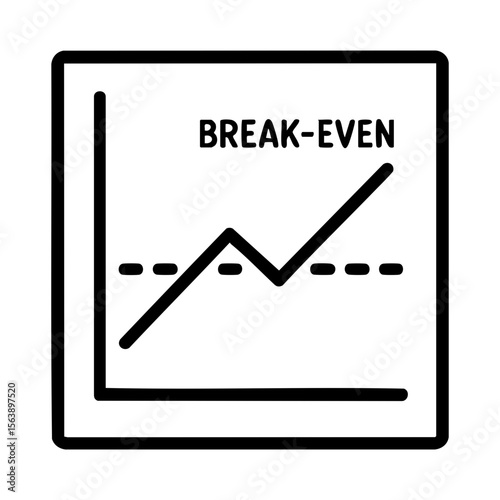 Break-even analysis chart icon representing profit threshold or financial planning