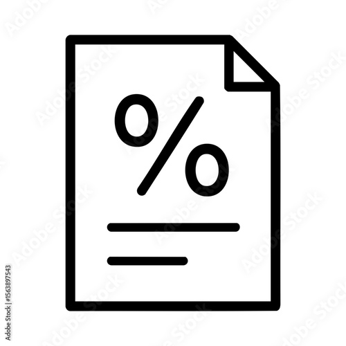 Document with percentage symbol icon representing interest, rates, or loan terms
