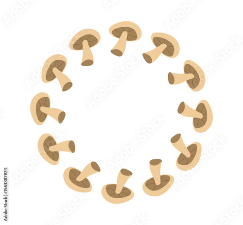 Mushrooms in a circle.Vector