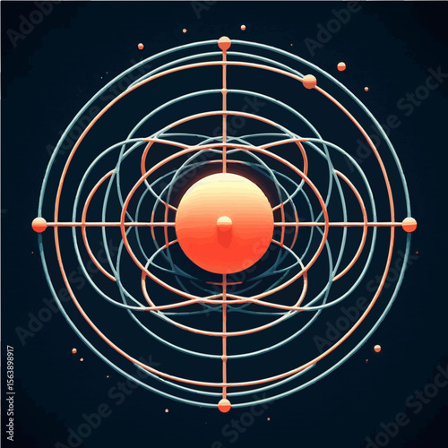 Atom Model with Orbiting Electrons