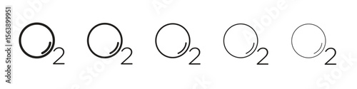 Oxygen O2 icons. simple and modern vector icon designs