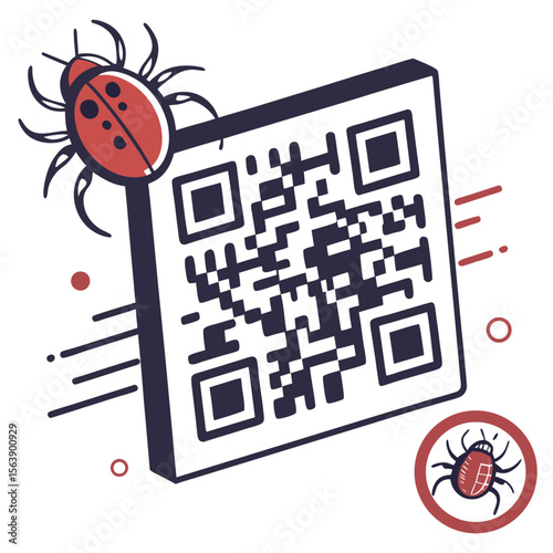 Qr code with bug symbol insect malware