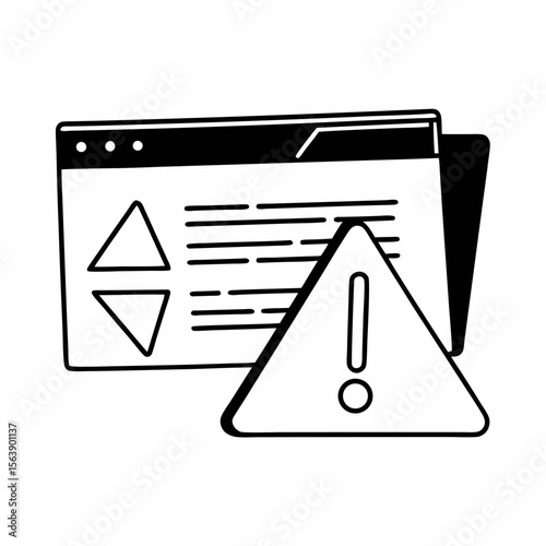 Web page warning alert icon danger error