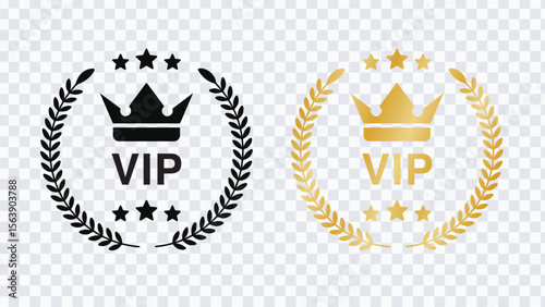 Vip user stamp. Premium member pass. Exclusive gold and black user card tag set