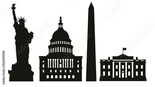 USA Landmark Silhouette Vector Collection