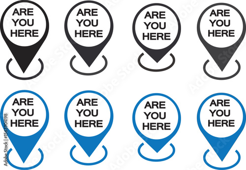 Adoyou are here with map icon set, Destination address, Flat color, Pin icons for map vector, transparent background,
be Illustrator Artwork