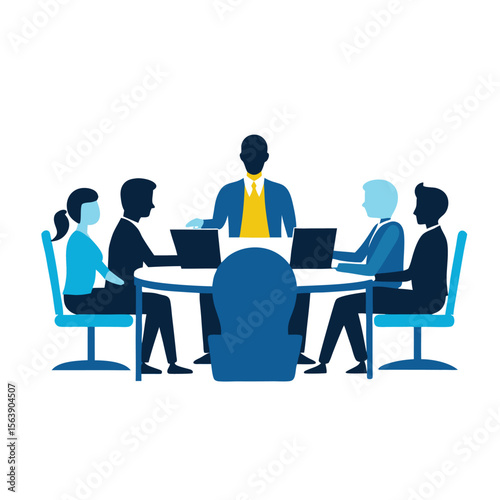 Business Meeting People Silhouette Illustration