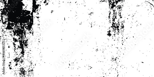 Rustic grunge texture with grain and stains Abstract noise background. Close-up of distressed ink paint texture. Rough black and white distressed vector texture. High-resolution, Abstract background. 
