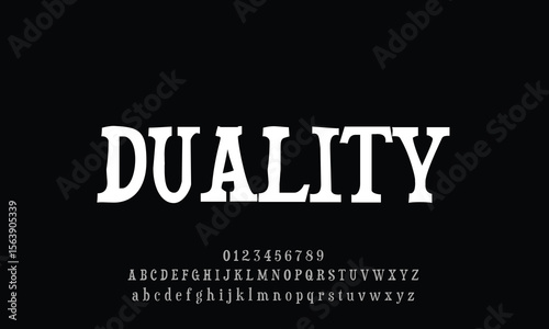 Attractive elegant Duality serif alphabet display font vector with ligature style