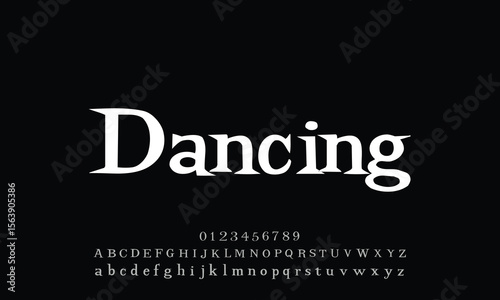 Attractive elegant DancingSuperserif serif alphabet display font vector with ligature style