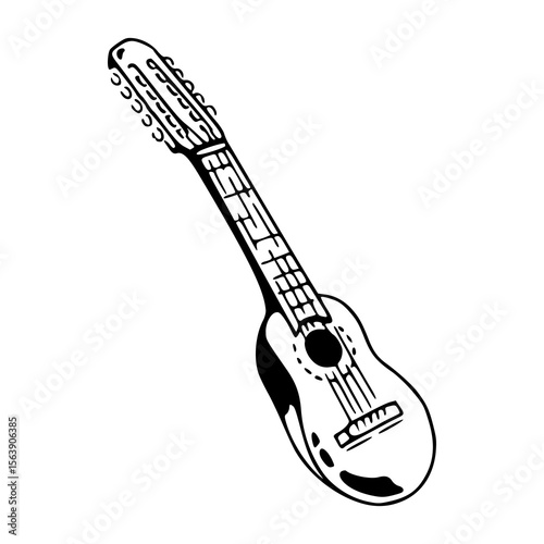 ukulele-like string instrument clipart