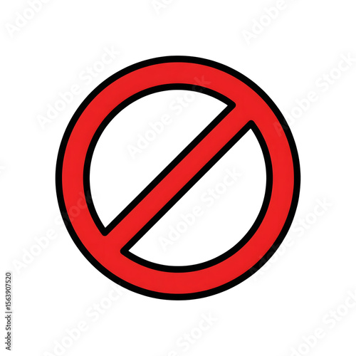 Free Download Red Circle Prohibition Sign Icon Graphic isolated on a transparent background image - GFXLoad