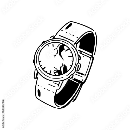 damaged .men's watch vector design