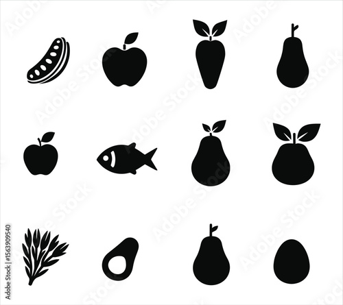Minimalist Clean Food Silhouette Vector Pack