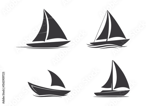 Boat icon set, vector illustration.
