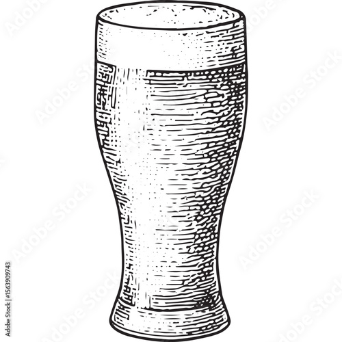 Check out a clear beer glass sketch, ideal for cocktail menus and brewery branding